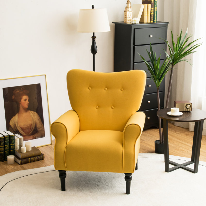 Cleremont Upholstered Armchair, Yellow