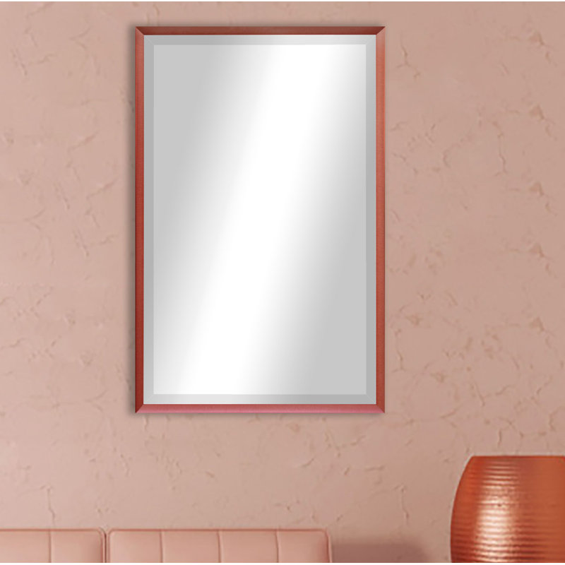 Emiree Metal Flat Wall Mirror, Spice, 40.5" H x 34.5" W