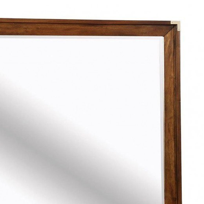 Miroir Leeani au fini chêne foncé