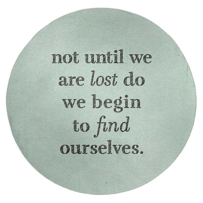 Find Strength in Yourself Inspirational Quote Chenille Area Rug, Round 5'