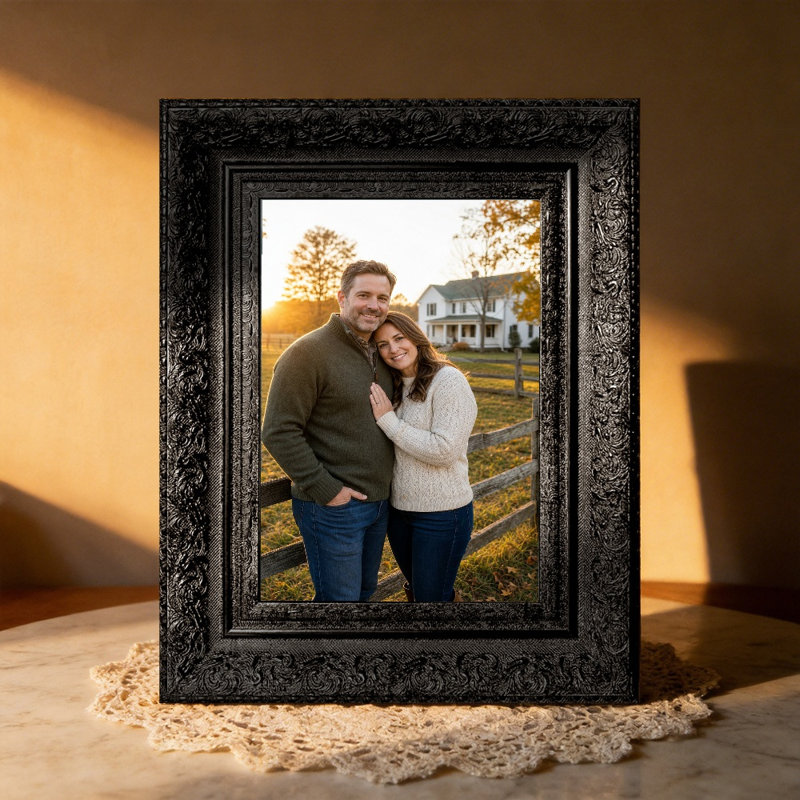 Cadre photo noir 1PC pour photos et décoration de salon 8 po x 10 po, Noir, 1, L 8 po x H 10 po