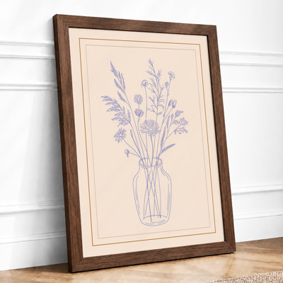Study in Blue Botanical - Framed Print