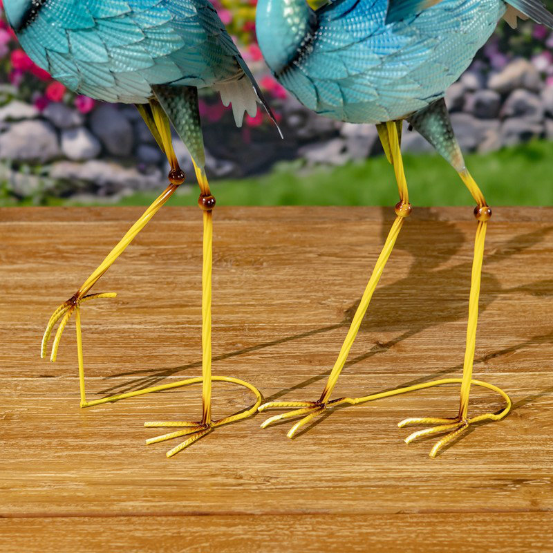 Ensemble de 2 figurines de jardin Blue Heron
