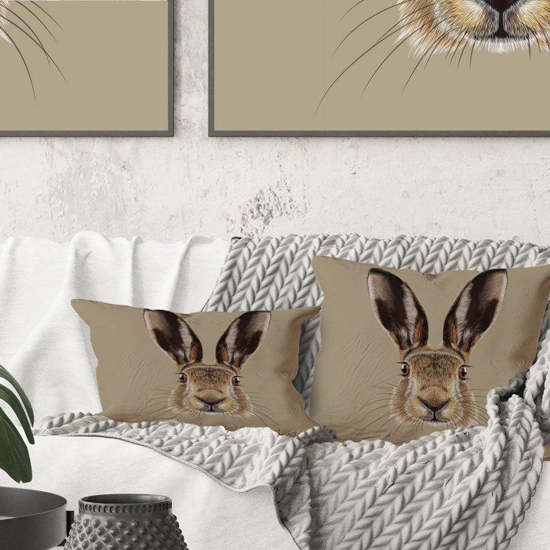 Coussin décoratif Portrait Of Hare II