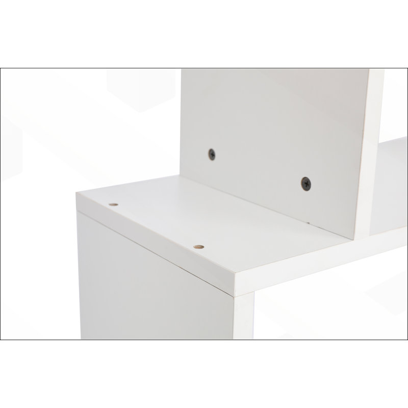 Asymmetrical 5-Tier Display Shelf & Bookcase for Multi-Functional Storage and Decor, White