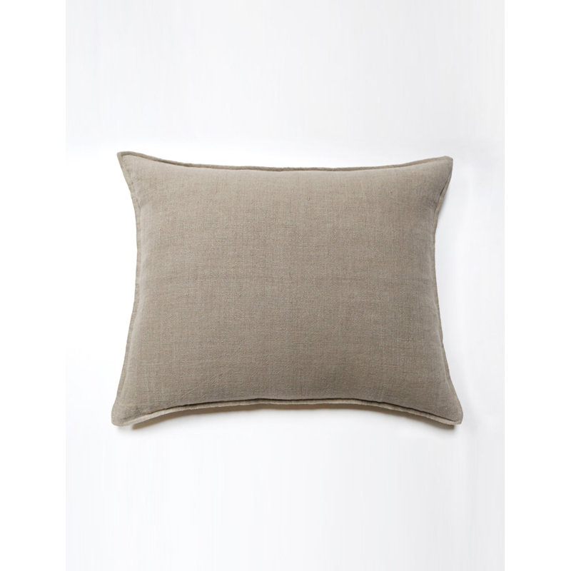 Montauk 100% Linen Large Pillow Cover, Natural, Rectangular 