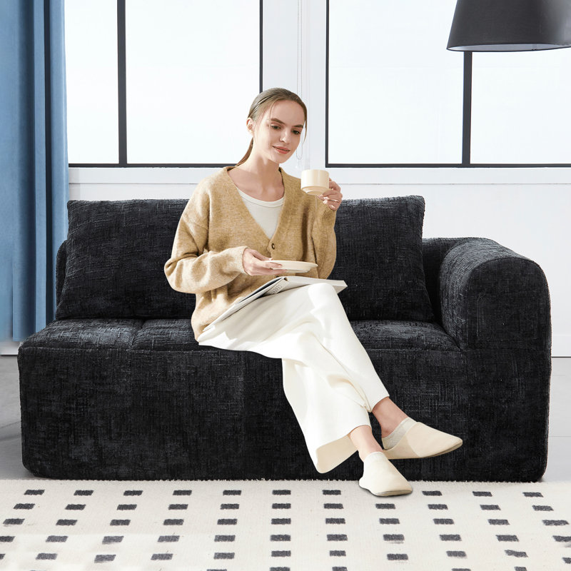 Charmante chenille pour rehausser l'intérieur - Rehausse l'ambiance classique de tout décor, Noir