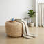 Repose-pieds rond 18 po en jute naturelle Tifton - Siège de plancher tressé tissé à la main et table d'appoint stable - Fabriqué au Vietnam, repose-pieds écologique pour décoration bohème et campagnarde