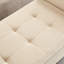Siège d'organisation en velours beige avec rangement 51,5 po - Banc pratique et élégant-1555372539
