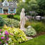 Statue de jardin religieuse artisanale de 76 cm de hauteur, en oxyde de magnésium, décoration extérieure.