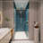 1 3/8" Adjustment,Universal Pivot Shower Door, Open Outside, With 1/4" Tempered Glass Finish-109553906