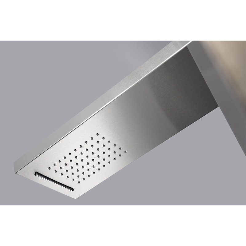 Govenor 64" Brushed Steel Shower Panel with Rain Shower and Spray Wand