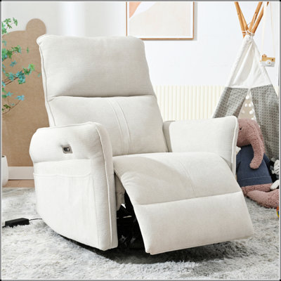 270° Power Swivel Rocker Recliner Chair For Adults, Electric Small Recliners For Compact Spaces, Single Sofa Recliner