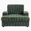Fauteuil simple surdimensionné rembourré en fausse fourrure de lapin avec porte-gobelets intégrés, repose-pieds de rangement attaché et accoudoirs, chaise de lecture à siège profond pour appartement et salon-129493437