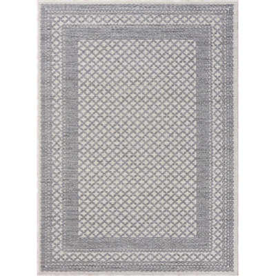 Wynn Bordered Geometric High-Low Indoor/Outdoor Area Rug