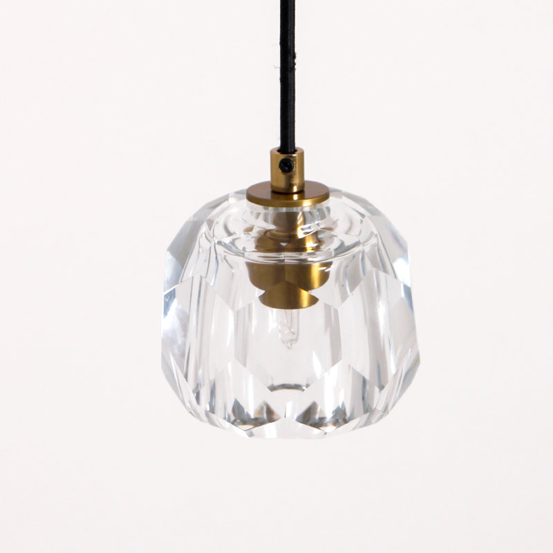 Luminaire suspendu géométrique unique à 1 lumière Evelore, Laiton