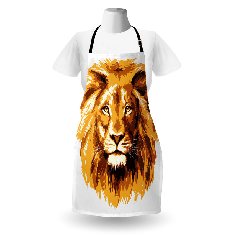 Tablier de préparation pour savourer Savannah, cuisine, jardinage, taille adulte, orange et blanc