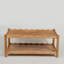 Table basse rectangulaire à 2 niveaux avec tablette de rangement ouverte