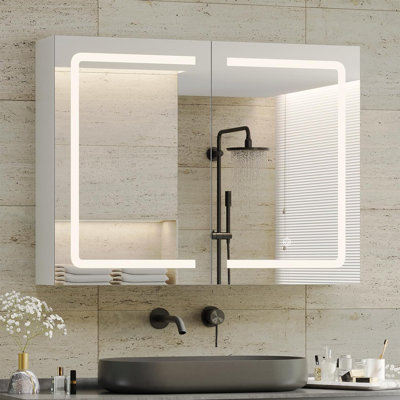 Kashia W 23.62'' H Wall Mounted Required Frameless Medicine Cabinet Mirror 1 Adjustable