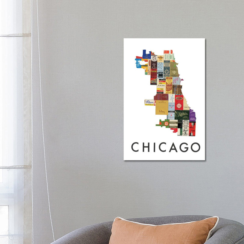 Chicago Matchbook par Paper Cutz - Print, H 26 po x l 18 po x 1,5 po