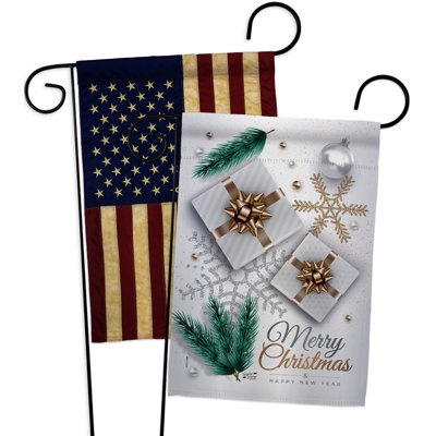 Drapeau de jardin en polyester 1 face x 1 pi 7 pi Winter Yard