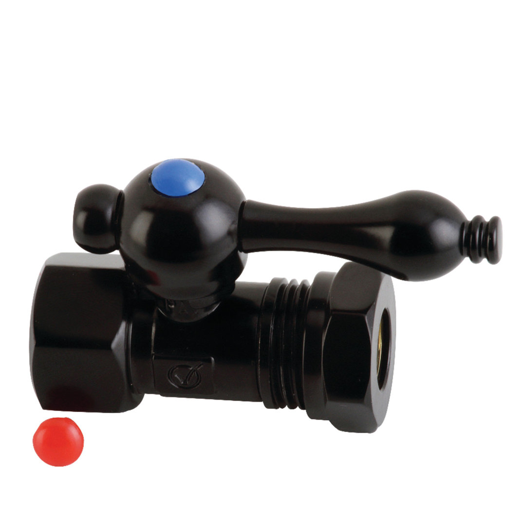 Kingston Brass Vintage 1/2-Inch FIP x 1/2 or 7/16-Inch Slip Joint Quarter-Turn Straight Stop Valve Kingston Brass 