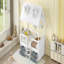 Structure de lit simple en bois, blanc-797573472-797573473