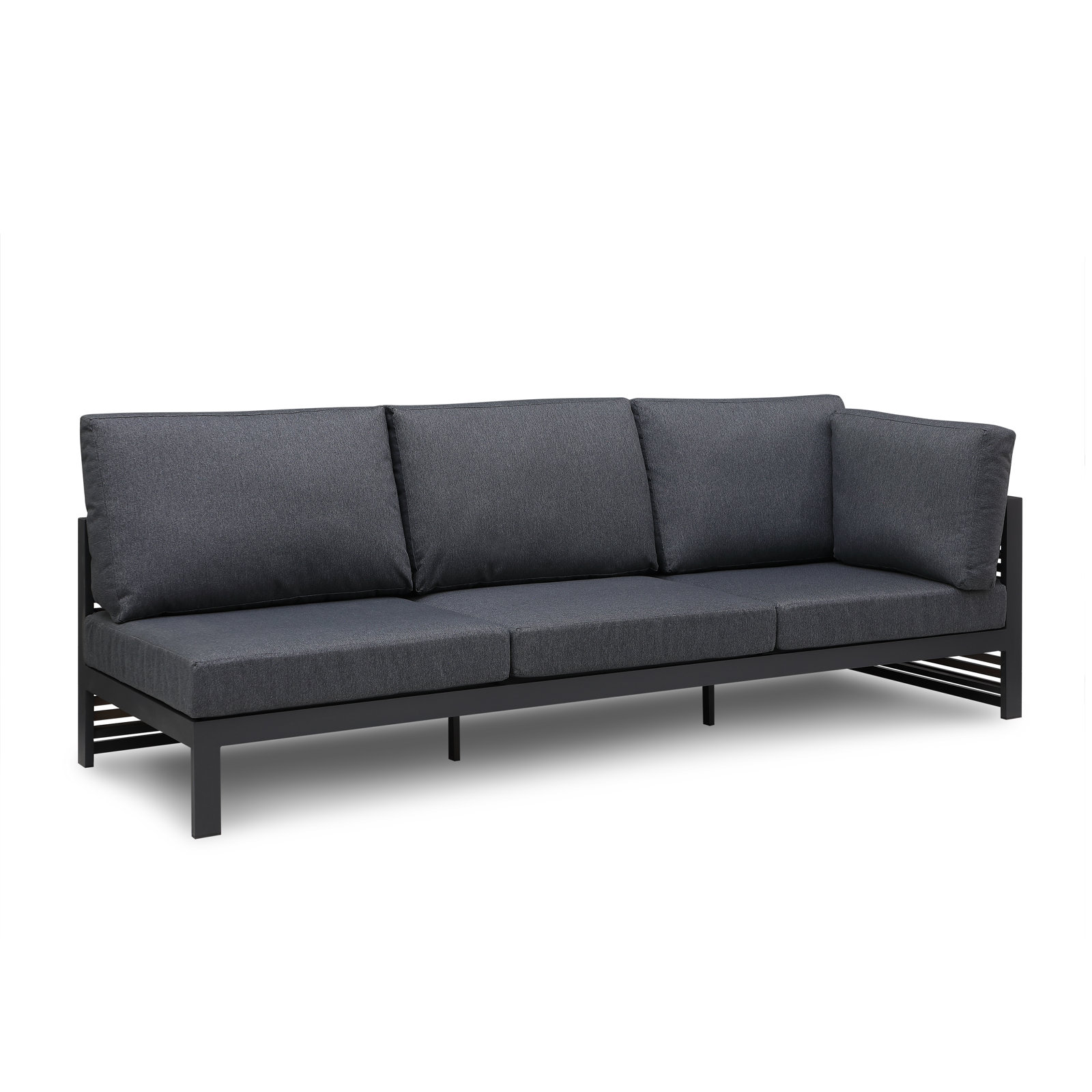 Pawni Teak 5 - Person Outdoor Sectional Seating Group with Custom Covers, Left Hand Facing