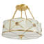 Plafonnier 4 lumières 18 po en cuivre à 4 lumières semi-encastré en verre floral blanc E26 pour les salles à manger, les cuisines et les salons