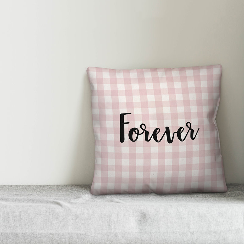  Coussin Forever, Coussin décoratif, Rose/noir