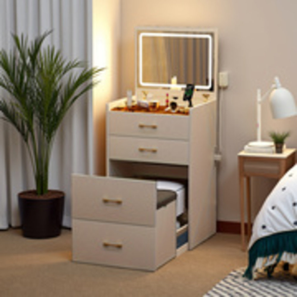 EvoNet 3 In 1 Vanity Desk With Open-top Mirror & Charging Station ...