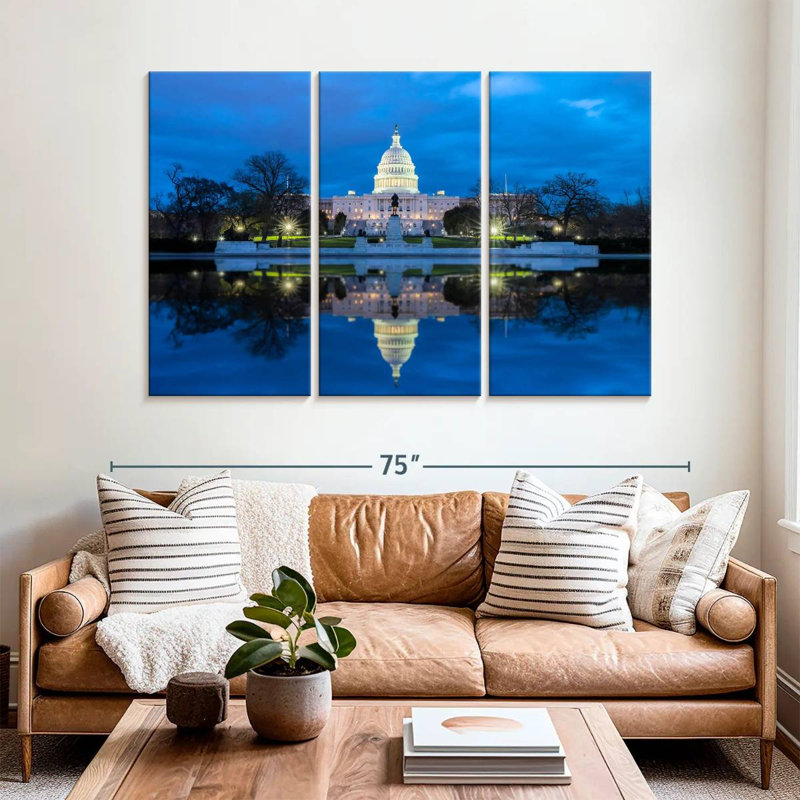 Capitol Building At Night, 42" H x 65" W
