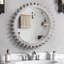 Miroir décoratif rond en bois 34 po x 34 po pour la salle de bain ou le vestibule.-1069628555