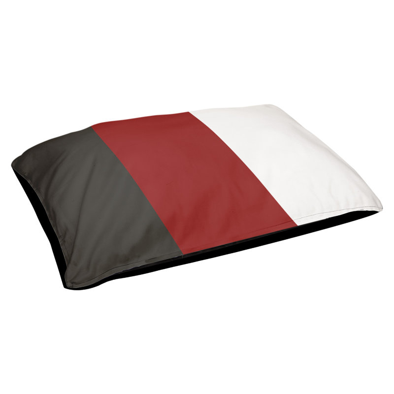 Oreiller Memphis, Moyen (l 28 po x P 18 po x H 6 po), Noir / Rouge / Blanc