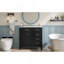 Meuble-lavabo 36 po avec lavabo, meuble-lavabo noir avec tiroirs, structure solide et panneau de fibres à densité moyenne-330509280