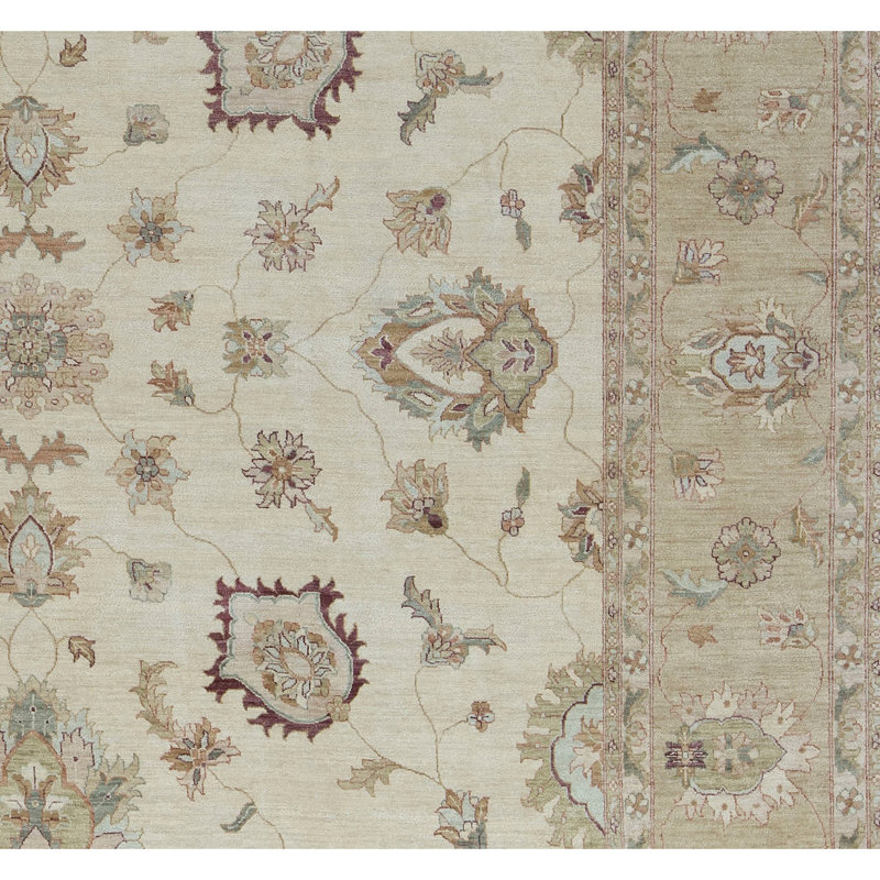 Cornwall Wool Oriental Area Rug in Beige/Ivory