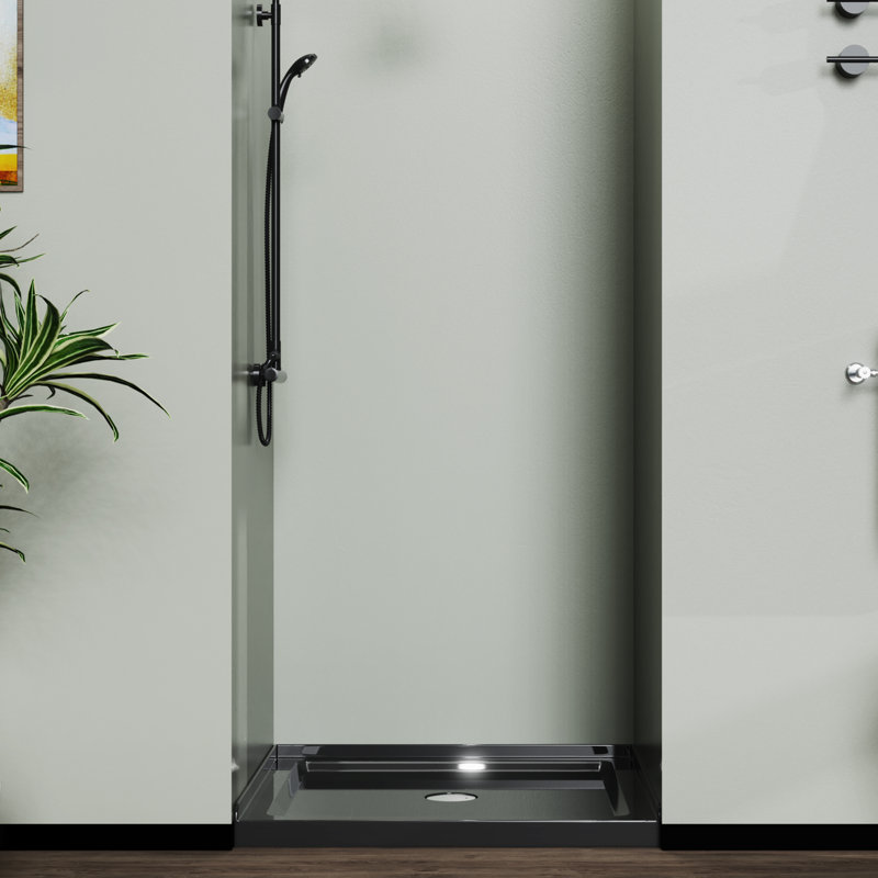 35.5'' W 35.5'' D Square Shower Base, Black