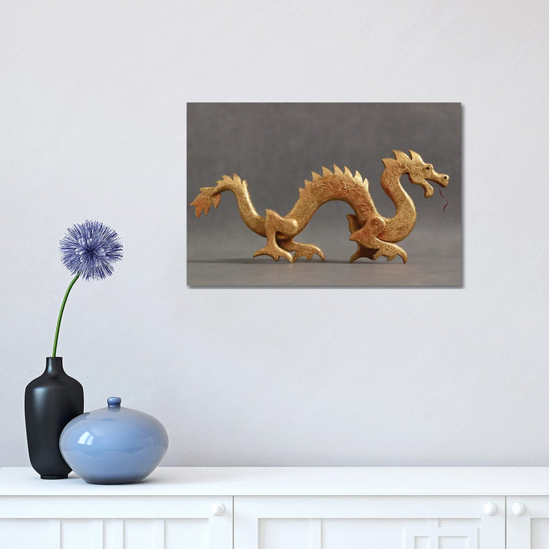 Chinese Dragon 1 Piece Wall Art on Canvas, 30.48 cm H x 45.72 cm W, Wrapped Canvas