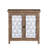 American Traditional Pine Storage Cabinet In Brown Antique White, 31.37" Tall, With Linen Panels, For Entryway Vintage Charm Solid Wood Accent Chest, 16.12" Deep, Metal & Doors, Elegant Geometric