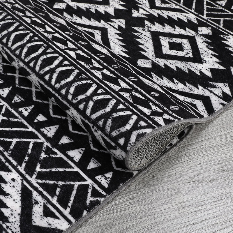 Machine Washable Rug Indoor Soft Rugs for Living Room Non Slip Accent Carpet Boho Rug Vintage Rug Ultra-Thin Low Pile Floor Cover for Bedroom Dining Room Nursery Home Office Playroom