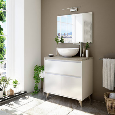 Bethney 78.5cm Single Bathroom Vanity Base Only in White