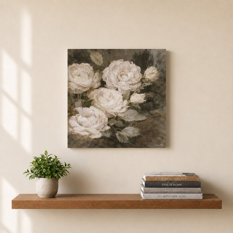«Vintage Peony» par Lanie Loreth - Impression sur toile, 30" H x 30" W