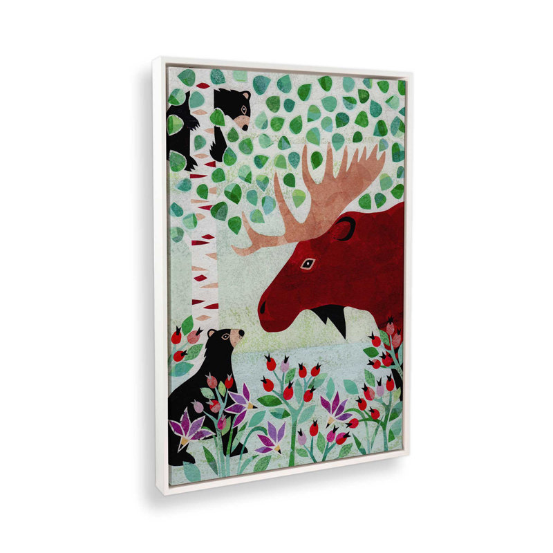 Wilderness Collage I by Kim Conway Canvas Art Print, 12" H x 8" W, Floater Framed Print without Mat Canvas, White