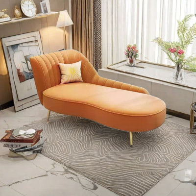 Solid Wood Frame Sofa with Gold-Plated Legs