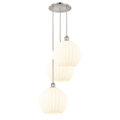 Ballston Venetian 3 Light Cord Hung Pendant-113B-G1217