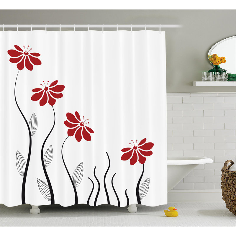  Rideau de douche simple à motif géométrique à motif géométrique, H 75 po x l 69 po