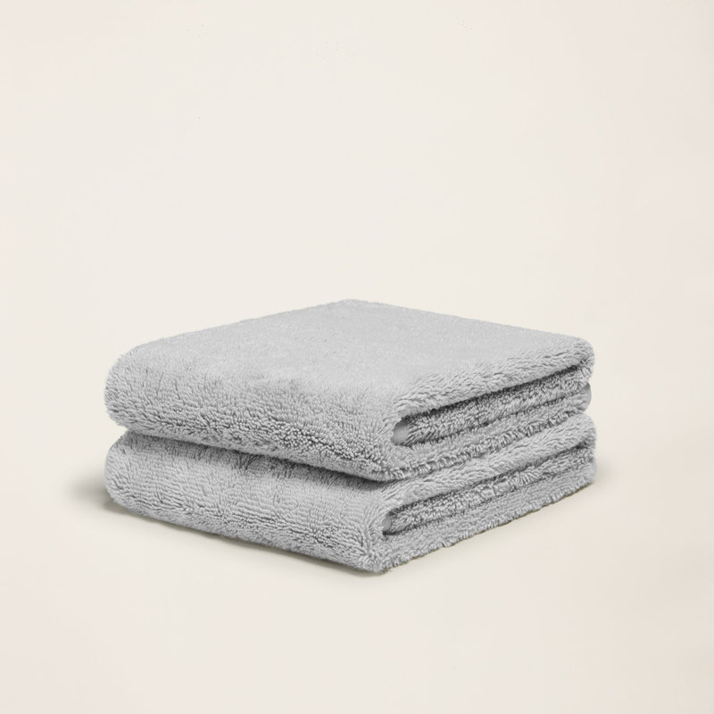 Serviettes en coton australien Ultraplush, Gris clair, Ensemble familial (ensemble de 12 serviettes de ba