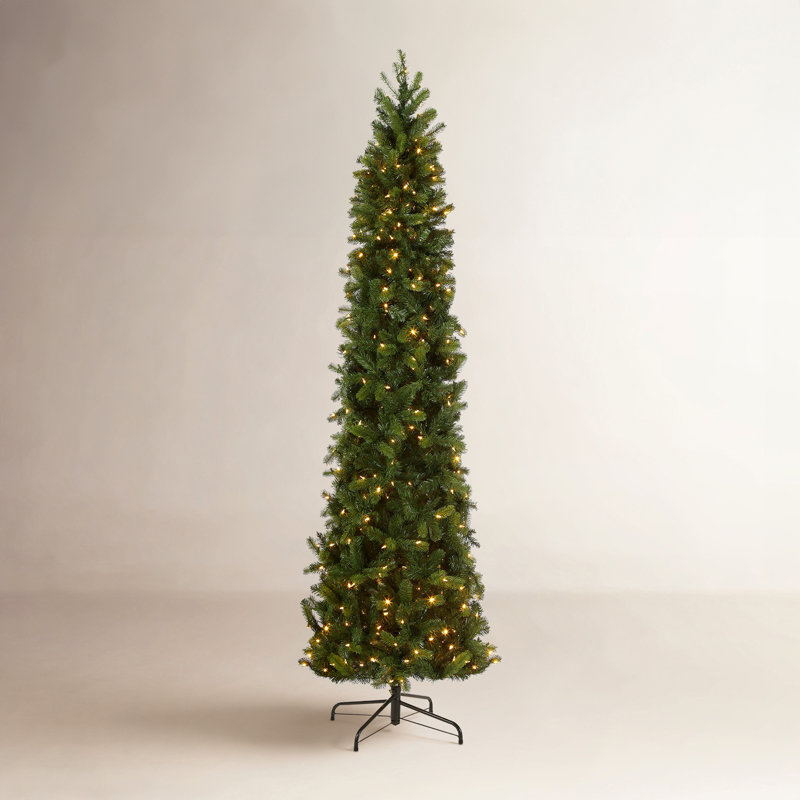 Sapin de Noël mince pré-éclairé, 9 pi