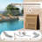 Outdoor Folding Teak Wood Chaise Lounge Chair w/Curved Lying Area for Poolside-1084645070