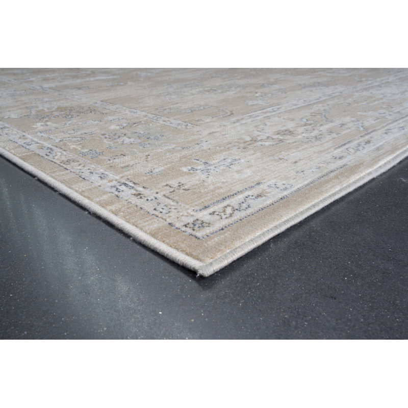 Tapis brun, ivoire, taupe et blanc Panettone, Rectangulaire 8 pi x 10 pi